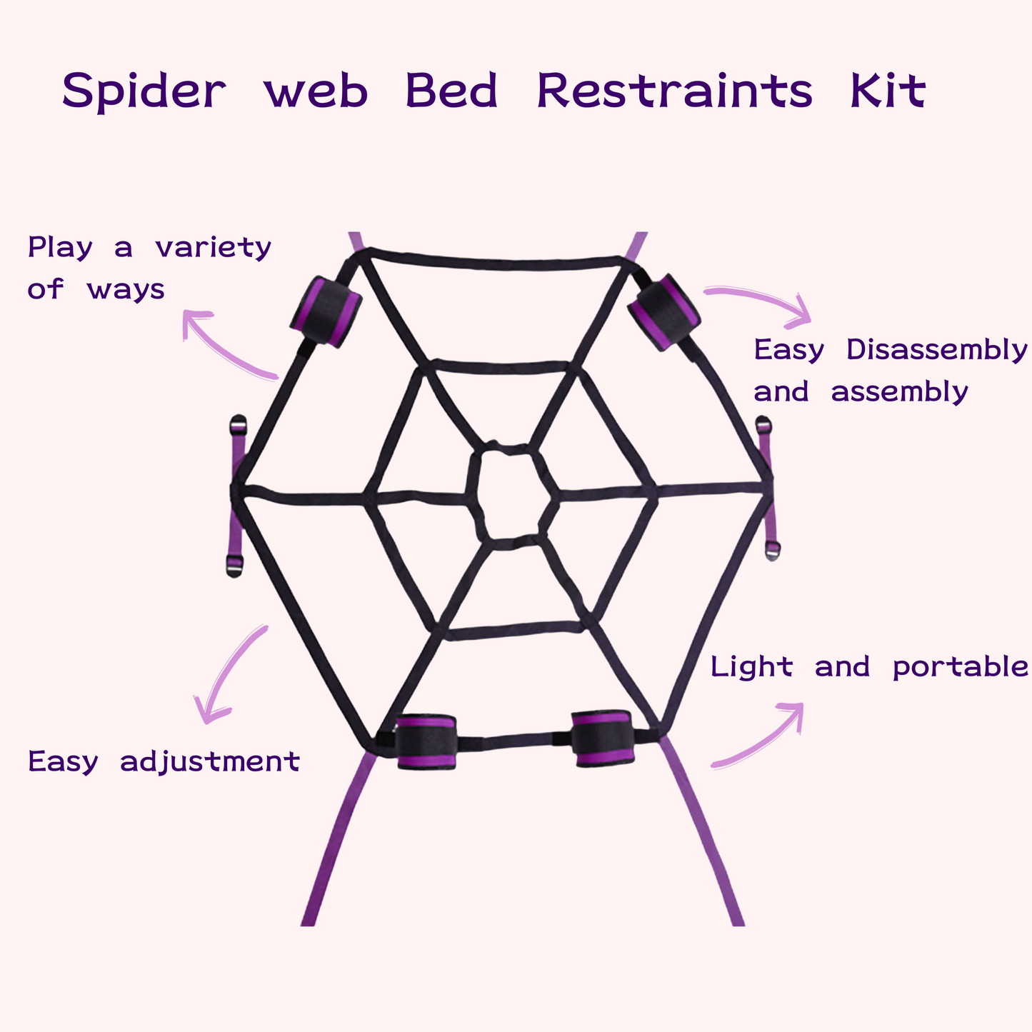 Beginner spider web Bed Restraints Kit