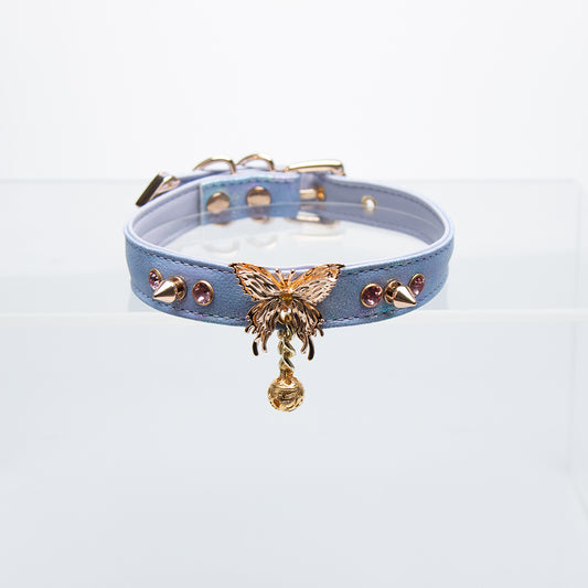 [Mystic Bell Butterfly] Starry Blue Purple Butterfly Bell Human Collar