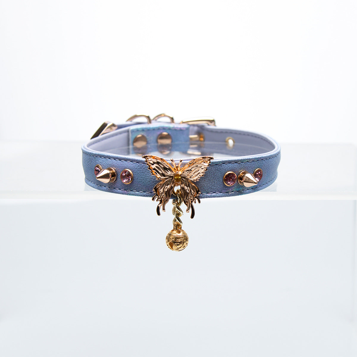 [Mystic Bell Butterfly] Starry Blue Purple Butterfly Bell Human Collar