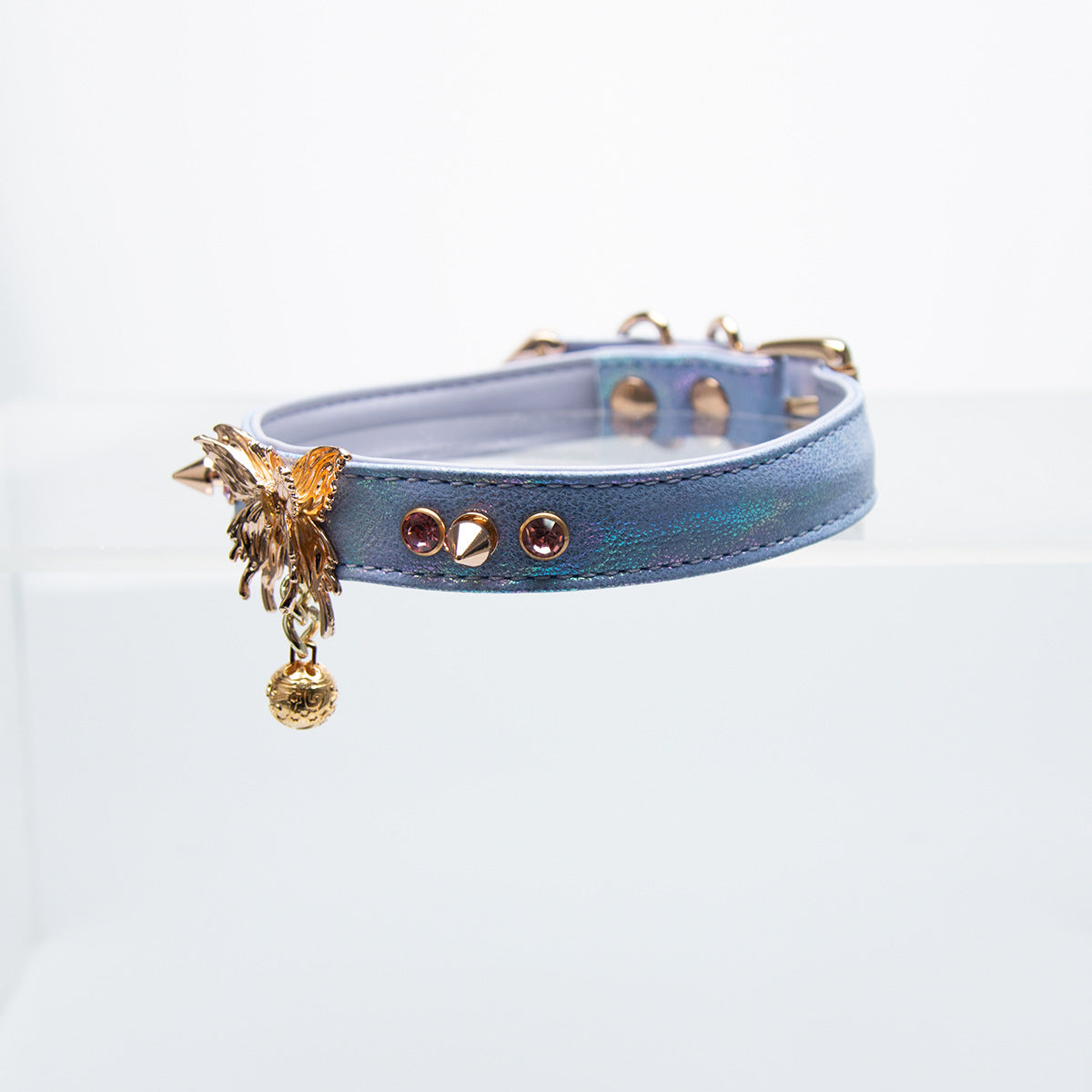 [Mystic Bell Butterfly] Starry Blue Purple Butterfly Bell Human Collar